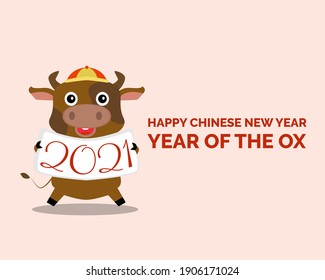 illustration vector design of chinese new year. Year of the ox.