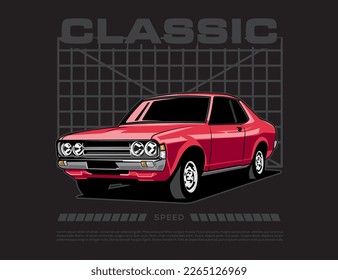 diseño vectorial de ilustración de la modificación clásica del vehículo de automóvil

