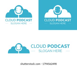 Illustration, Vektordesign der Cloud-Podcast-Logo-Vorlage für Unternehmen