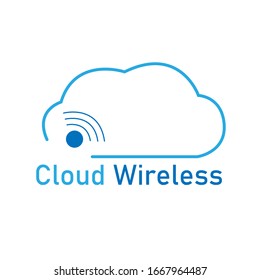 Illustration vector design of cloud wireless logo for company or business.
