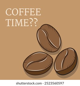 Illustration vector design of coffee time with coffee bean