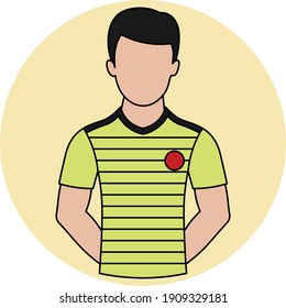 Illustration vector design of Colombia National Football Team Jersey icon flat style. These icons are the perfect solution for online and printable projects