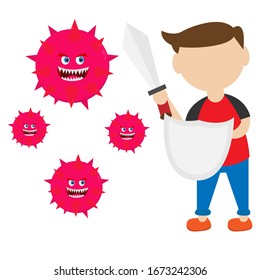 Diseño vectorial de ilustración del coronavirus.