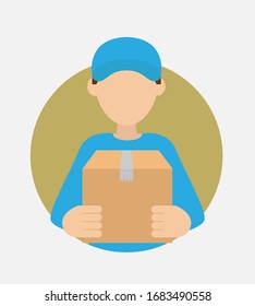 Illustration vector design of courier man avatar