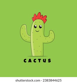 Illustration vector design of cute cactus