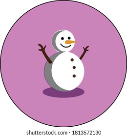 Illustration vector design of cute Snowman.