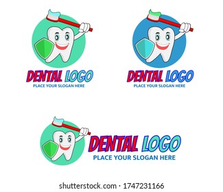 Ilustración diseño vectorial de la plantilla del logotipo dental para empresas o empresas