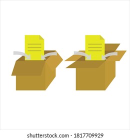 Illustration vector design of document is inserted to box logo