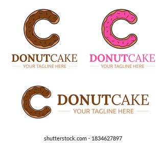 Ilustración del diseño vectorial de la plantilla del logotipo del pastel de donut para empresas o empresas