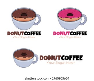 Illustration vector design of donut coffee logo template for your business or company