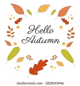 Illustration vector design of fall leaves of autumn background template