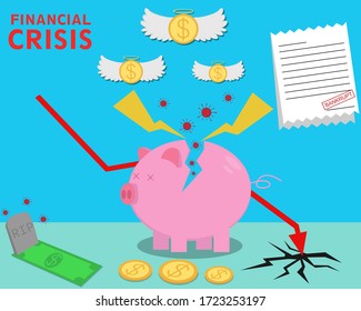 Illustration, Vektordesign der Finanzkrise, Wirtschaftskrise
