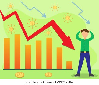 Illustration vector design of financial crisis, economy crisis.