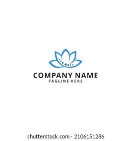 Ilustración Logo de flor de diseño vectorial. Aislado sobre un fondo blanco.