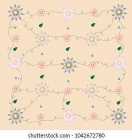 An illustration and vector design of flowers or spring background, it has a lot of flowers with soft tone colours. It is good for spring time.