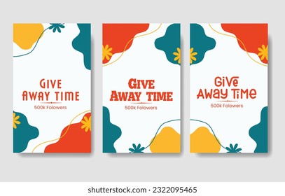 illustration vector design of give away social media post