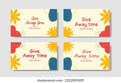 illustration vector design of give away social media post