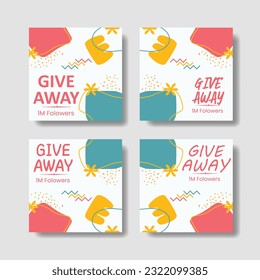 illustration vector design of give away social media post