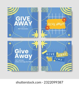 illustration vector design of give away social media post