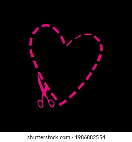 illustration vector design graphic of breakup symbol
