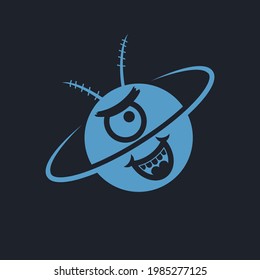 illustration vector design graphic of logo plankton planet