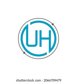 illustration vector design graphic of logo letter uh