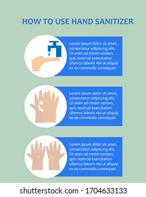 Illustration vector design of how to use hand sanitizer infographics
