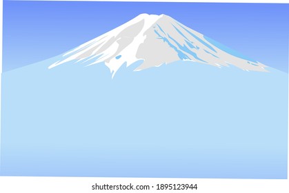 Illustration vector design of ice Mountain landscape with blue sky. 