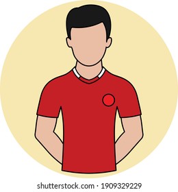 Illustration vector design of Indonesia National Football Team Jersey icon flat style. These icons are the perfect solution for online and printable projects