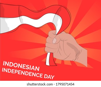 Illustration vector design of Indonesian independence day background template