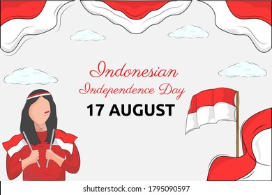 Illustration vector design of Indonesian independence day background template