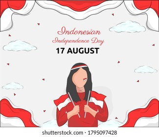 Illustration vector design of Indonesian independence day background template