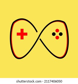 Illustration vector design of infinity game logo