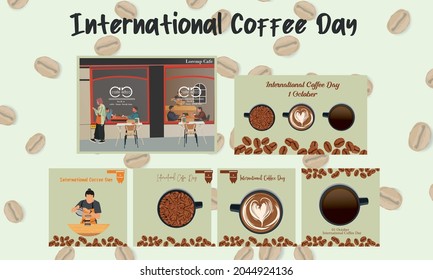 Illustration vector design of international coffee day. 1 october