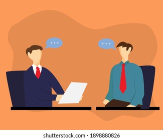 Illustration vector design of interviewing or meeting