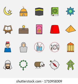 Illustration-Vektorillustration-Design des islamischen Symbolsatzes