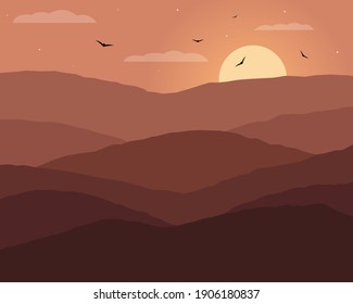 Vektordesign der Berglandschaft
