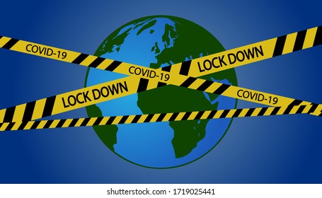 Illustration Vector Design Lock Down All Of The Earth