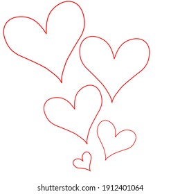 Illustration vector design of love shapes with fly concept. Design for wall decoration, wall painting, design inspiration, ornament painting. 