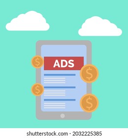 Diseño vectorial de ilustración de publicidad móvil