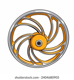 Illustration of vector design for motorbike rims, or motorbike spare parts, for design and other purposes