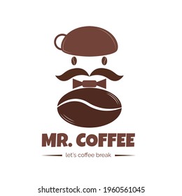 Illustration vector design of mr coffee logo for your business or company