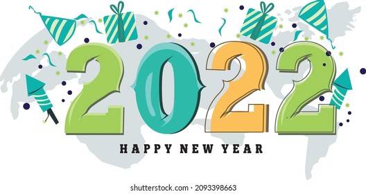 Vektordesign der Neujahrsfeier 2022