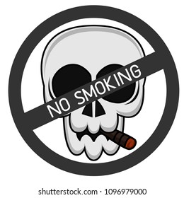 Illustration vector design, No smoking  campaign in World No Tobacco Day, sign icon Skull concept.