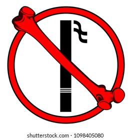 Illustration vector design, No smoking campaign in World No Tobacco Day, sign icon Skull concept.