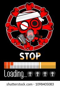 Illustration vector design, No smoking campaign in World No Tobacco Day, sign icon Skull concept.