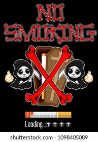 Illustration vector design, No smoking campaign in World No Tobacco Day, sign icon Skull concept.