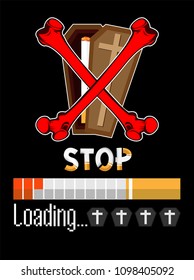 Illustration vector design, No smoking campaign in World No Tobacco Day, sign icon Skull concept.