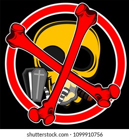 Illustration vector design, No smoking campaign in World No Tobacco Day, Skull concept. for timeline and cover website.
