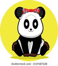 illustration vector design of panda, good for use sticker, wallpaper, etc.